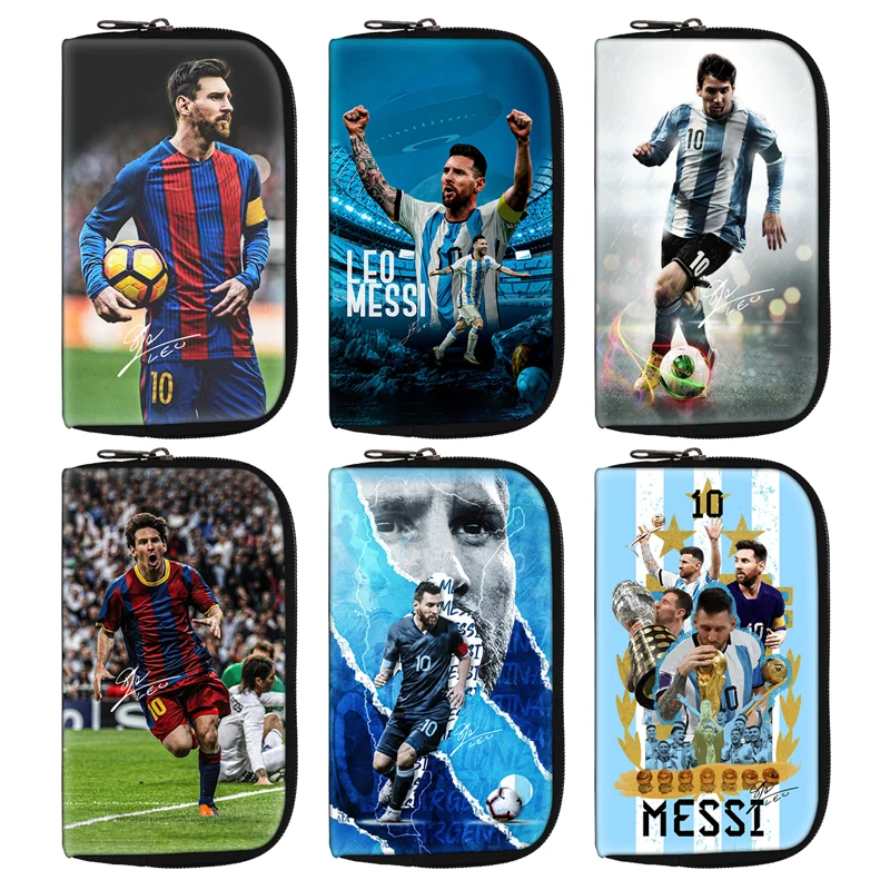 M-Messi Wallets Portable Money Coin Purse Women Men Football Star Clutch Bag Credit Card Money Bags storage bag headphone bag