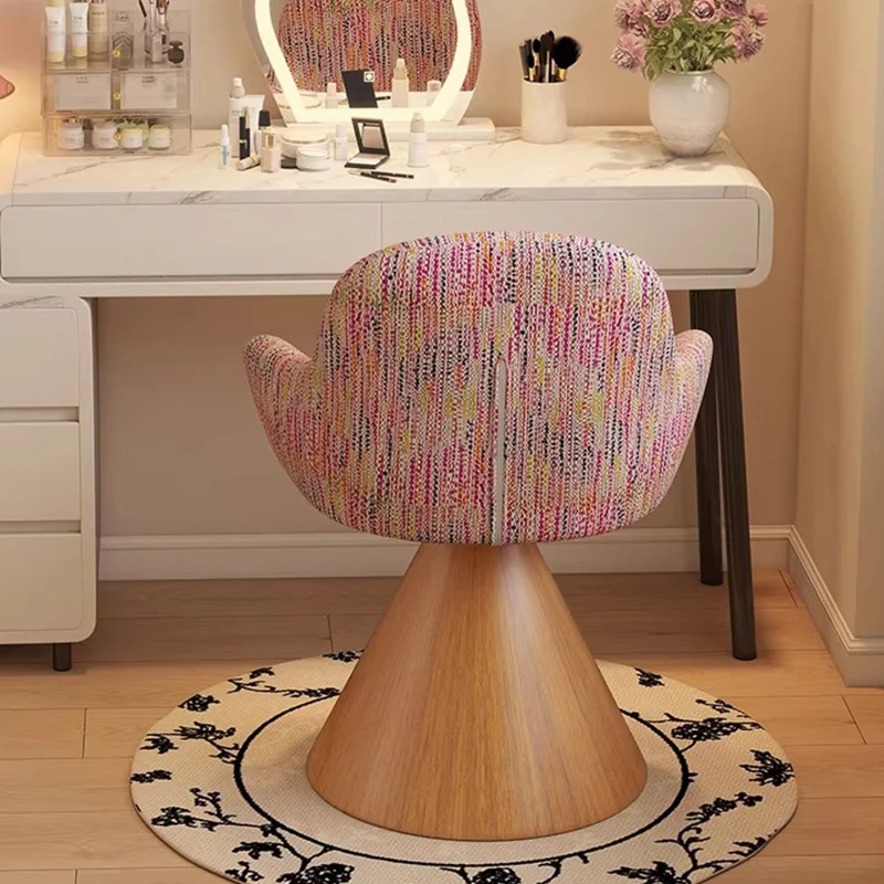 Nordic senior vanity chair bedroom light luxury rotating backrest makeup chair girls elegant taburete giratorio home furniture
