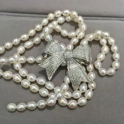 

Лидер продаж, длинное ожерелье из натурального пресноводного жемчуга, 7-8 мм