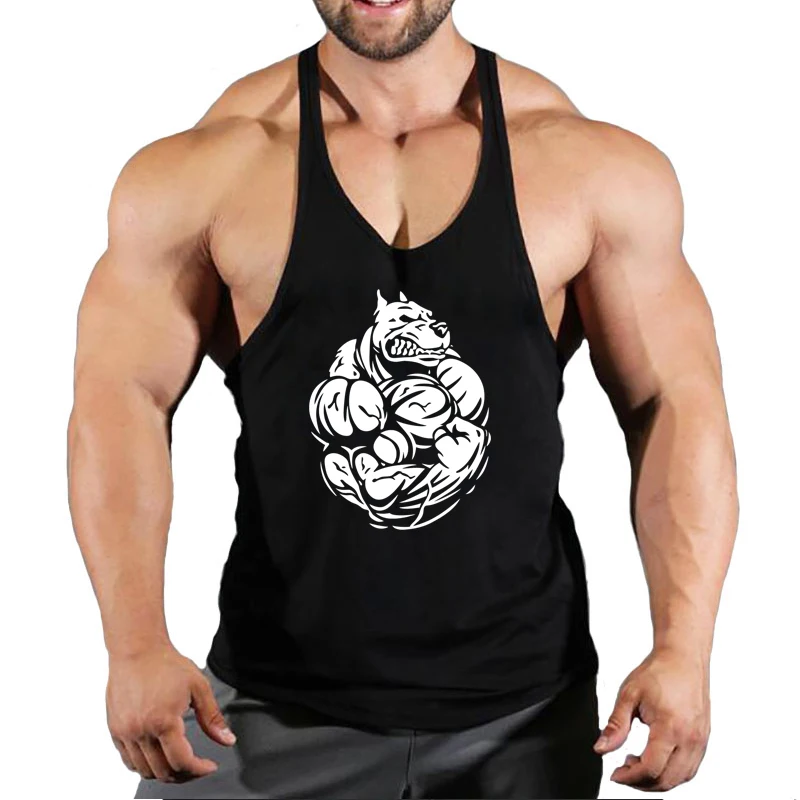 Fitness mężczyzna odzież sportowa t-shirt na siłownię mężczyźni męska kamizelka bez rękawów bluza Stringer koszulki szelki szelki Top podkoszulek