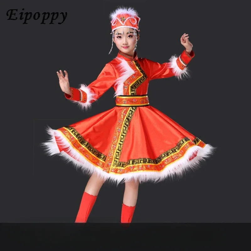 Mongolian costume women children Mongolian dance Mongolian dance costumes female girls girls children chopsticks dance robe