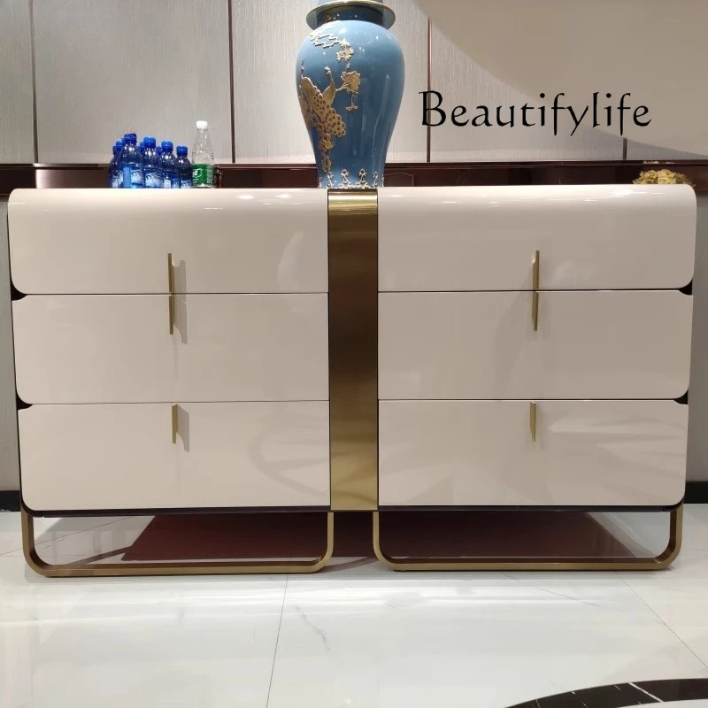 

Italian light luxury dining Side bedroom TV cabinet Suite locker Post-modern foyer cabinet Solid wood paint porch