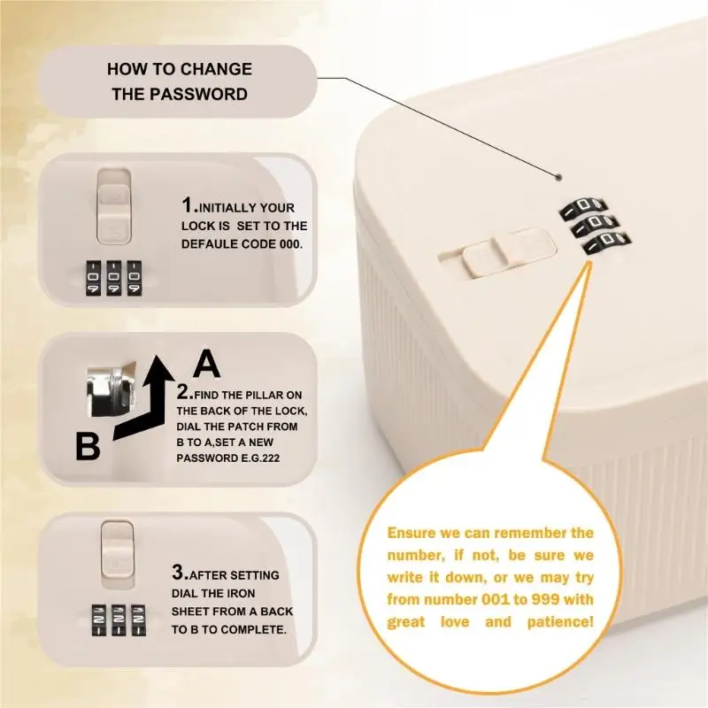 R53C Combination Lock Storage Bin Dustproof Plastic Security Storage Box