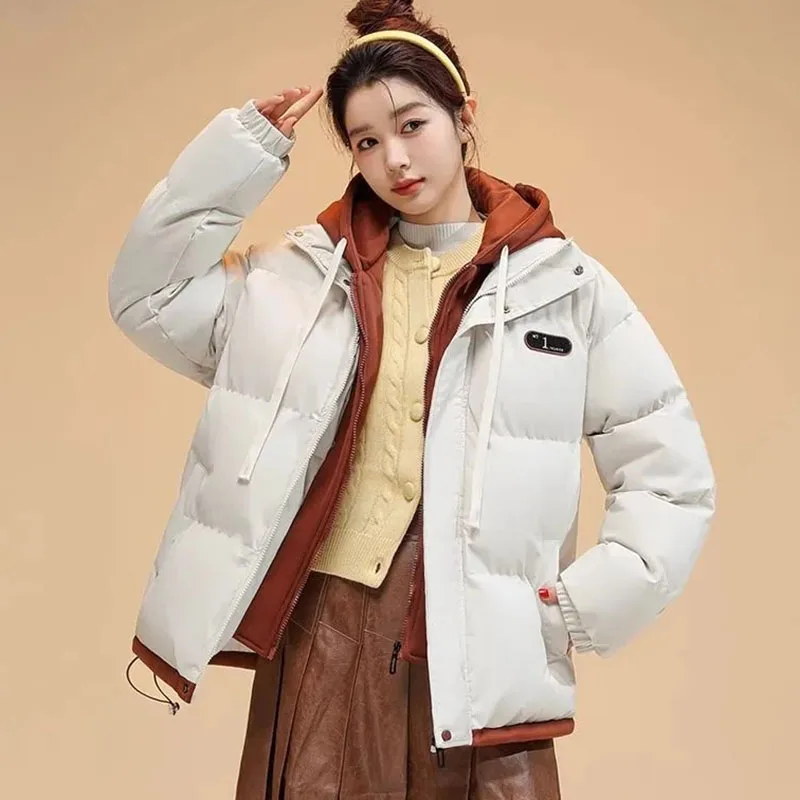 New Winter Cotton-padded Jackets Women's Loose Two-piece Down Cotton Jackets Female Korean Hooded Parkas, Quilted Jackets Trendy