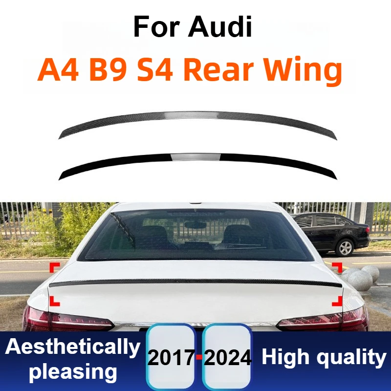 

For Audi A4 B9 S4 2017-2024 Roof Spoiler Rear Wing Ducktail Lip Tail Wing Gloss Black Painted ABS Car Exterior Modification kit