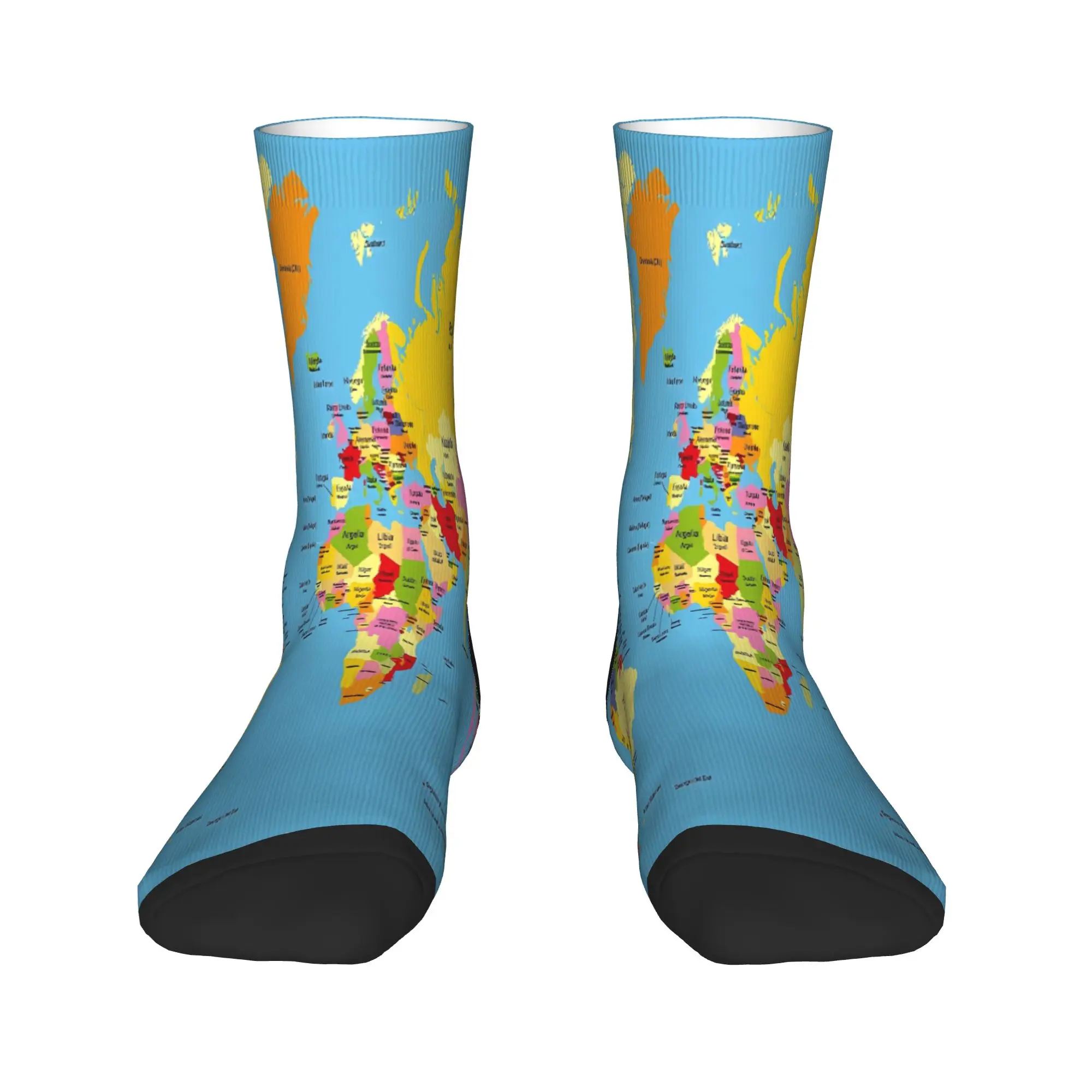 Couple Socks World Map  Stockings Anti Bacterial Soft Socks Winter Harajuku Design Climbing Socks