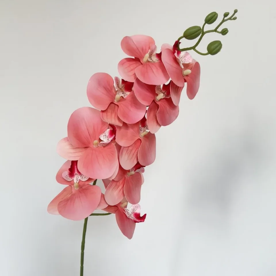 9-Köpfiger Künstlicher Phalaenopsis-Blumenzweig Realistische Seidenblume Künstliche Orchidee für Hochzeit, Party und Heimdekoration – Detail 22