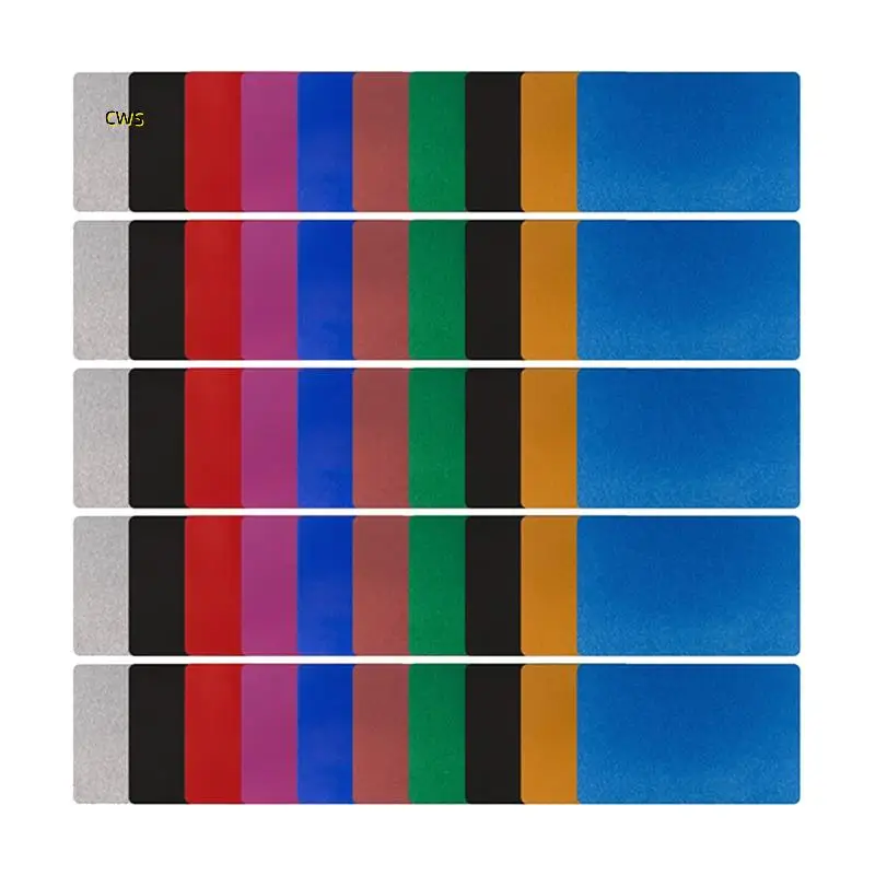 Business Cards, 50 Pc. Engraving Blank Set, 10-Color DIY Cards. Multipurpose Metal Blanks For Home Office Customization