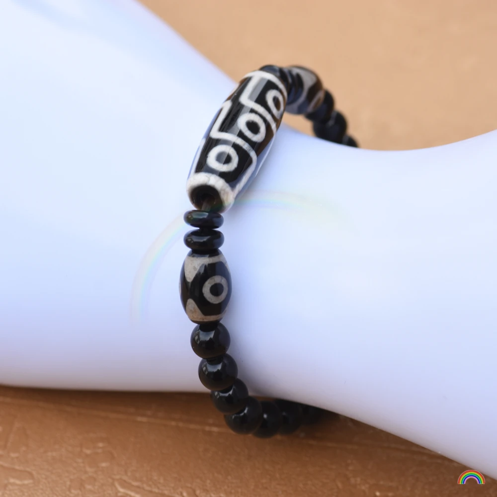 Natural Agate Nine Eye Tianzhu Bracelet, Couple Style, Tibetan Antique Bracelet, Rwbuy Brand Design