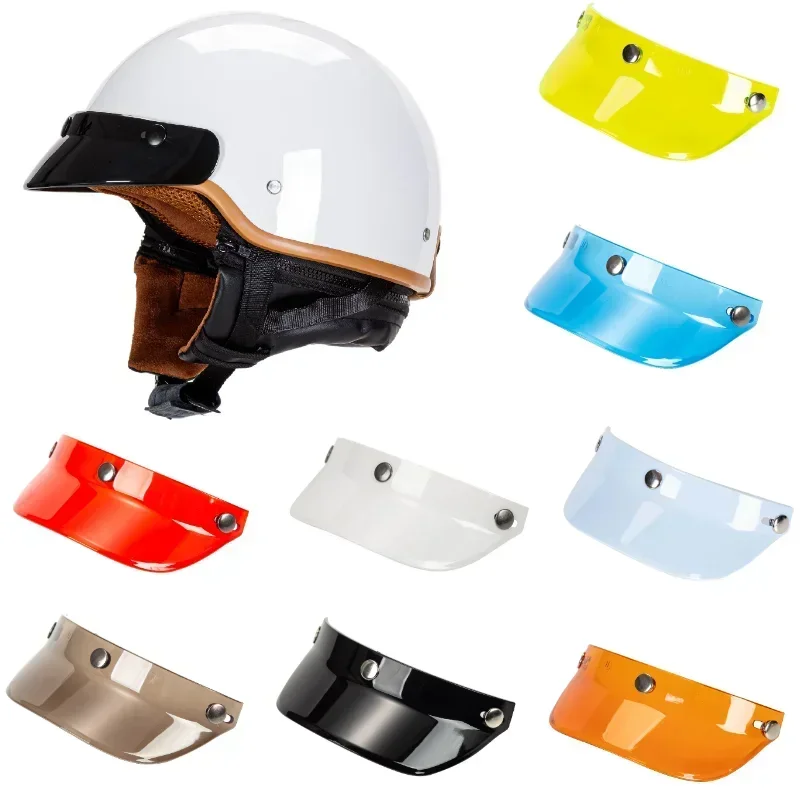 

Motorcycle Helmet Brim Removable UV Protection Riding Accessories for 3 Snap-Button Retro Vintage Motorcycle Helmet