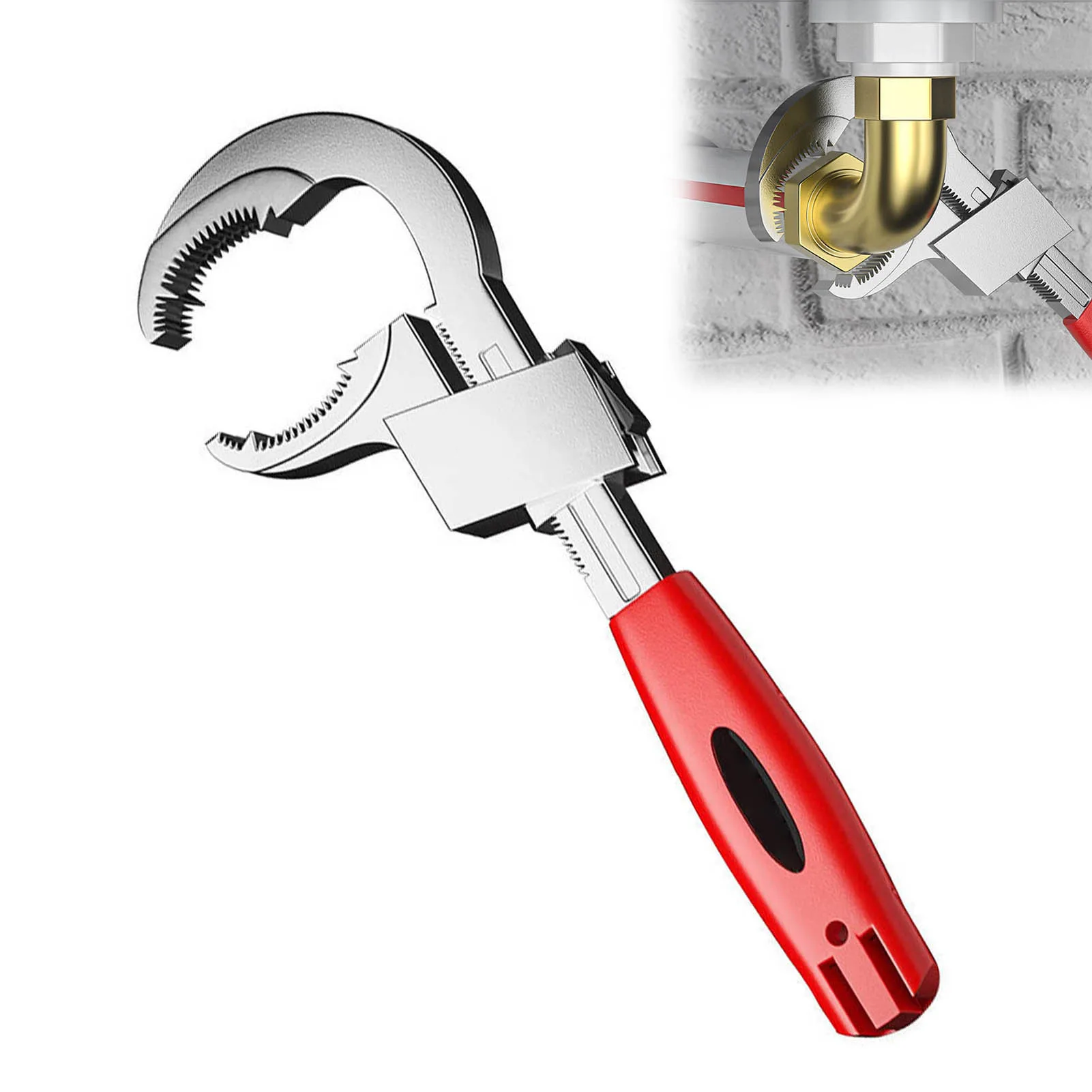 Universal Adjustable Bathroom Wrench Convenient to Use Anti-skid Handle Pipe Wrench Suitable for Water Pipe Repair