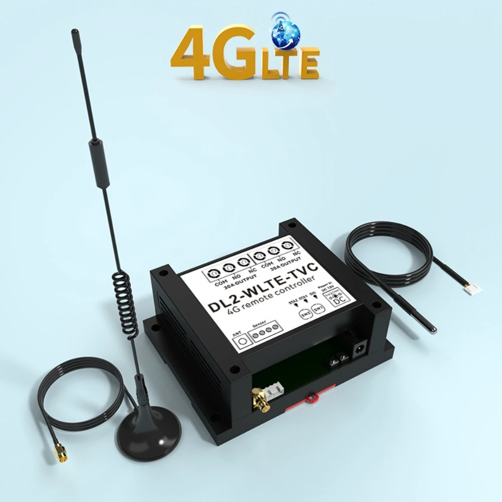 Smart 4G LTE Controller DL2-WLTE-TVC 30A Big Power Relay Switch for Motor ON/OFF Dial SMS WEB APP Control Power Failure Alarm