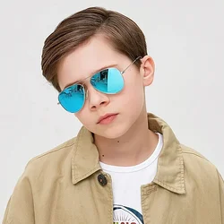 Gafas de sol polarizadas clásicas para niños, lentes de piloto a la moda, montura de Metal, para niñas al aire libre, UV400