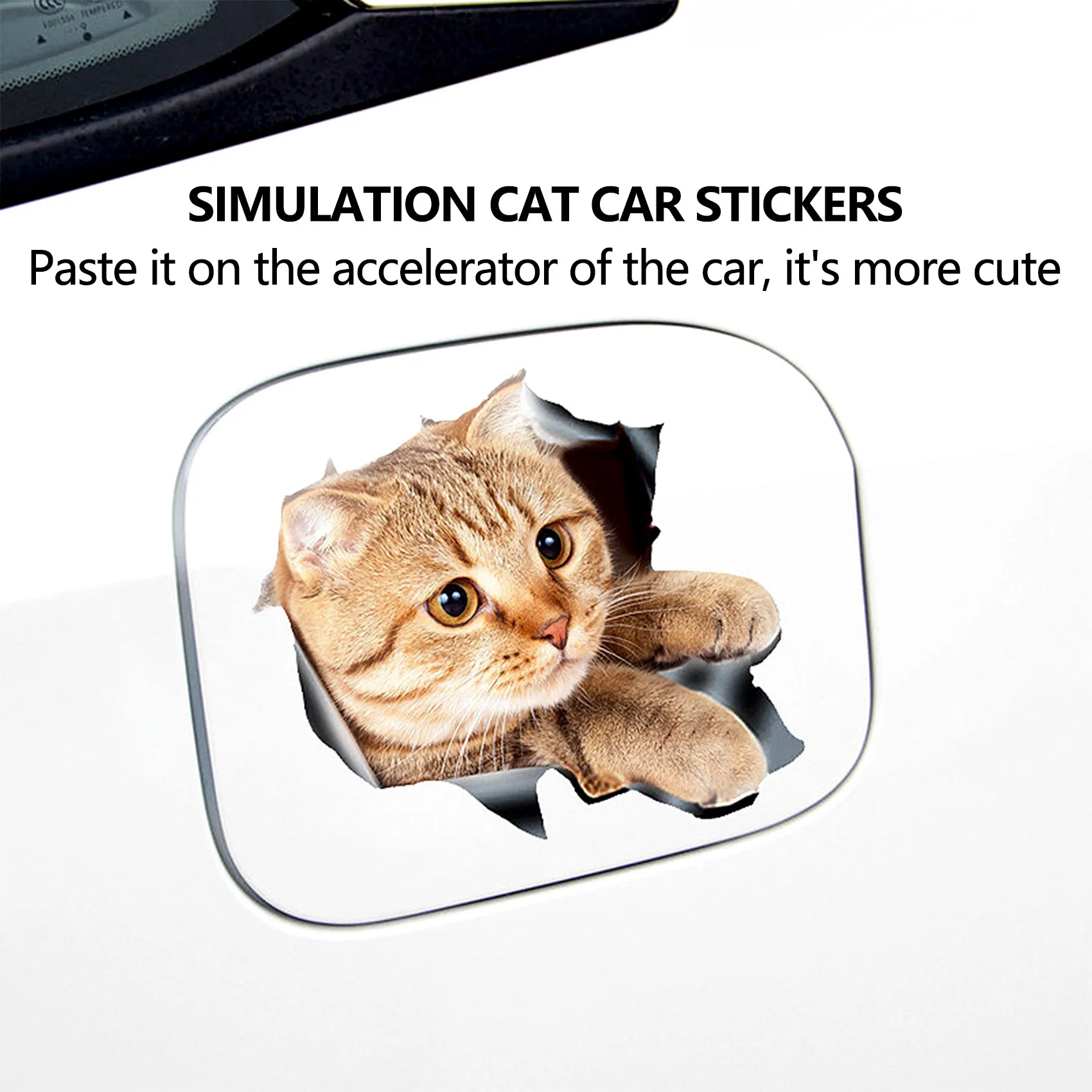 (4 PièCes) Autocollant / Autocollant de Voiture de Chat 3D pour FenêTre, Camion, Voiture, Ordinateur Portable ou IPad