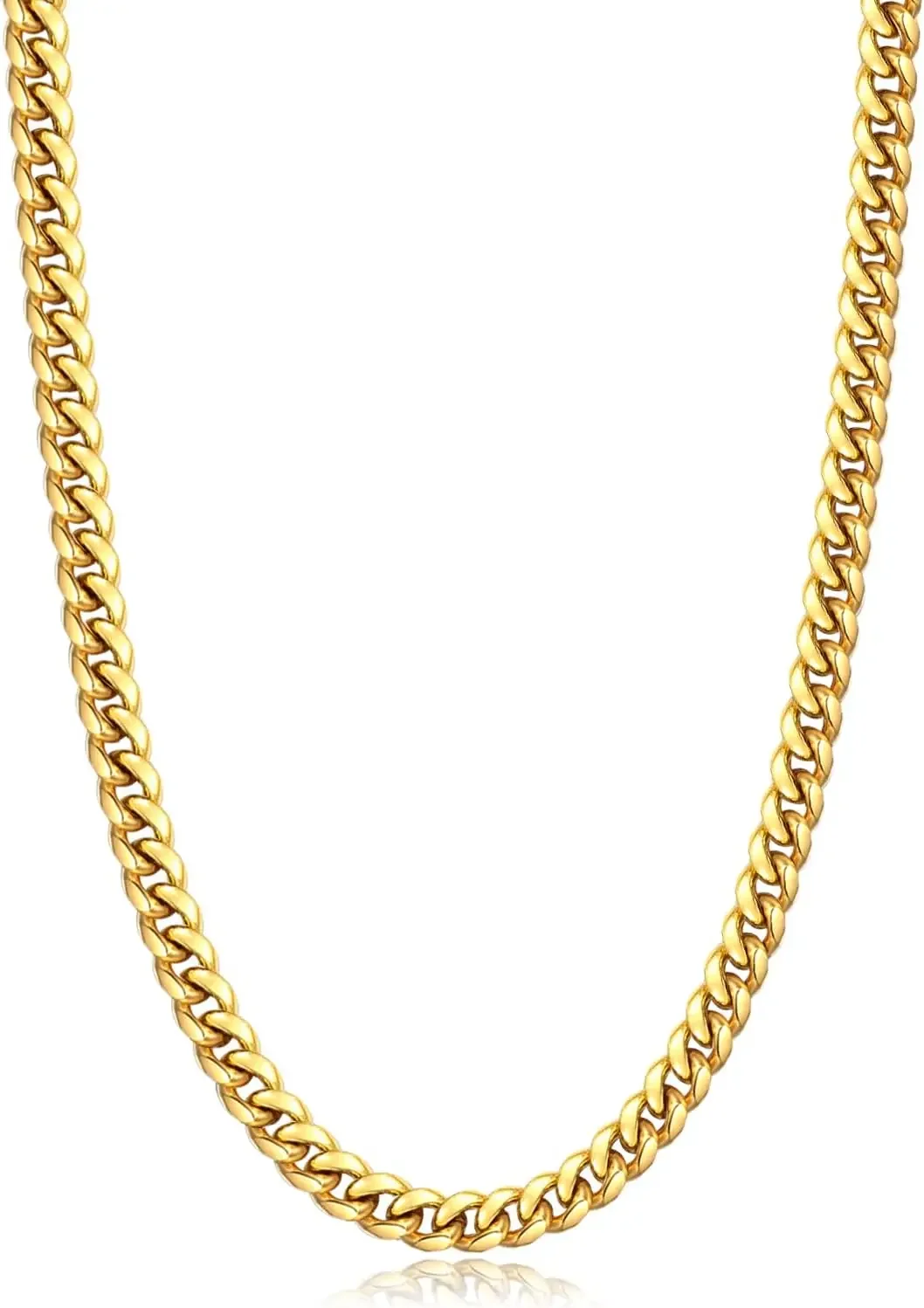 

Silver/Black/Gold Chain for Men, Link Chain Necklace for Men Women, 4mm/6mm Mens Necklace 18K Gold