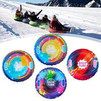 Inflatable Snow Tube Snow Sledge Cold Resistant Snow Toy with Handles Inflatable