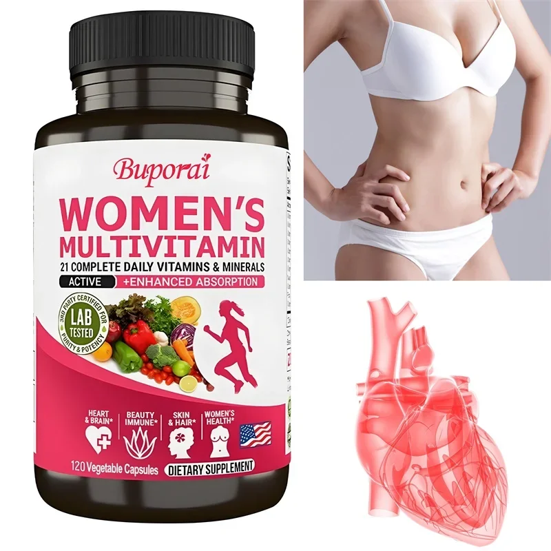 

Women's Daily Multivitamin and Multimineral Supplement for Energy, Heart, Joints, Bones, Skin, Immunity, Focus, Vitamins ACEDK