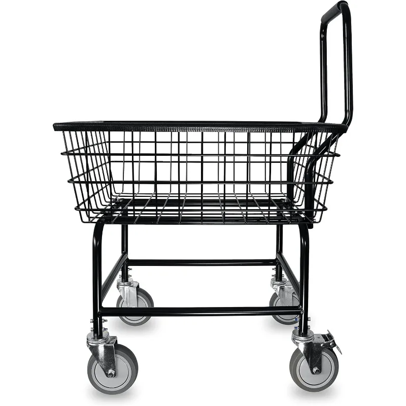 LVP Work Horse Commercial Laundry Cart with Removable Handle 2.85 Bushels (Black, Extra Large)