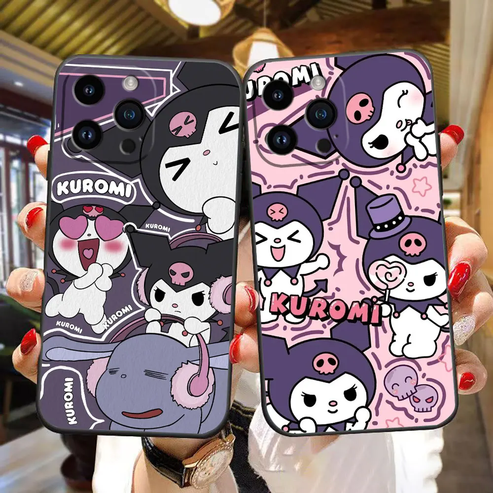 Cartoon Kawaii K-Kuromi Phone Case For iphone 16 15 14 13 12 11 Pro XS Max Mini X SE 2020 2022 8 7 6 5 Plus Case Funda Shell 