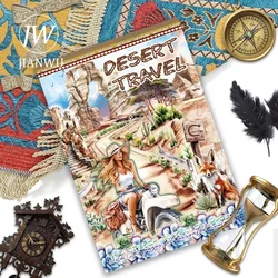 JIANU Vintage Magic Character Flower Landscaping Material Collage Sticker Book Creative DIY Journal Scrapbooking Stationery