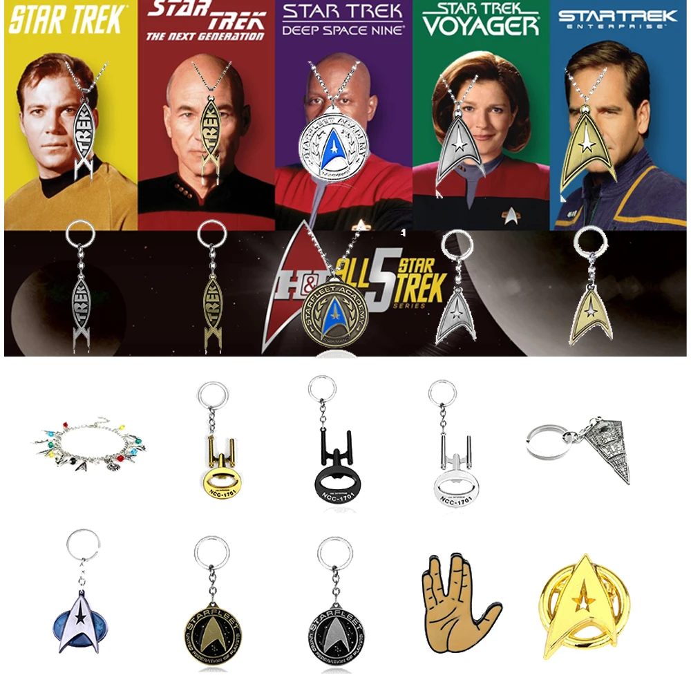 Star Trek Movie Keychain Spaceship Star Troopers Academy Metal Bottle Opener Pendant Keyring for Men Women Bag Car Jewelry