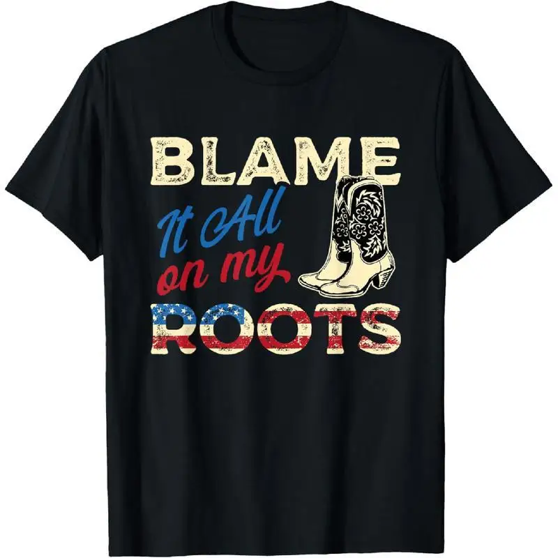 

Women's Patriotic T-shirt US Flag Roots Cowboy Boots Print Top Casual Western Style Short Sleeve Tee for Country Music Lovers