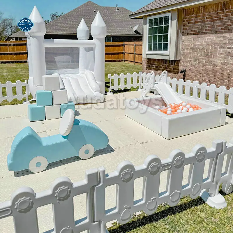 Commercial Pastel Blue Soft Play Set Toddler Mini Portable Equipment PVC PE High Capacity Kids Indoor/Outdoor 1-3 Years
