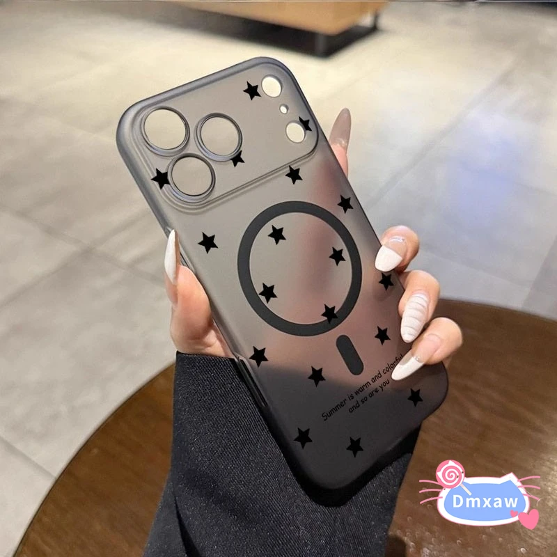For Xiaomi 17 15 14 F7 X7 F6 X6 Pro Ultra Phone Case Black Star Stars Magnetic Frosted Translucent Soft Cover
