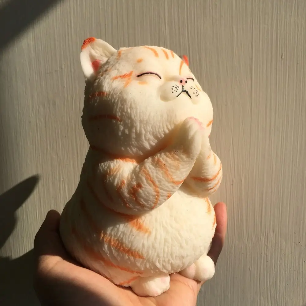 

Prayer Cat Taba Squishy Toy Silicone Fuzzy Super Big Cat Squeeze Toy Handmade Kitten Mochi Toy Hand Relax Stress Release Gifts