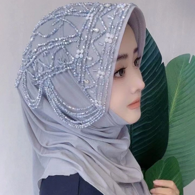 Chiffon hijab lenço para mulher muçulmana, xale de luxo, malásia cachecol de oração, islã, arábia saudita, paquistão, frete grátis