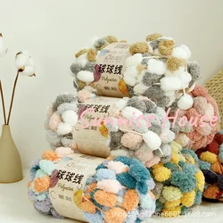 150g Rainbow Ball Yarn Colorful Pom Pom Polyester Yarn，for Knitting Blanket Cushion Line Crochet Mat Thread 28m Eco-dyed Thread
