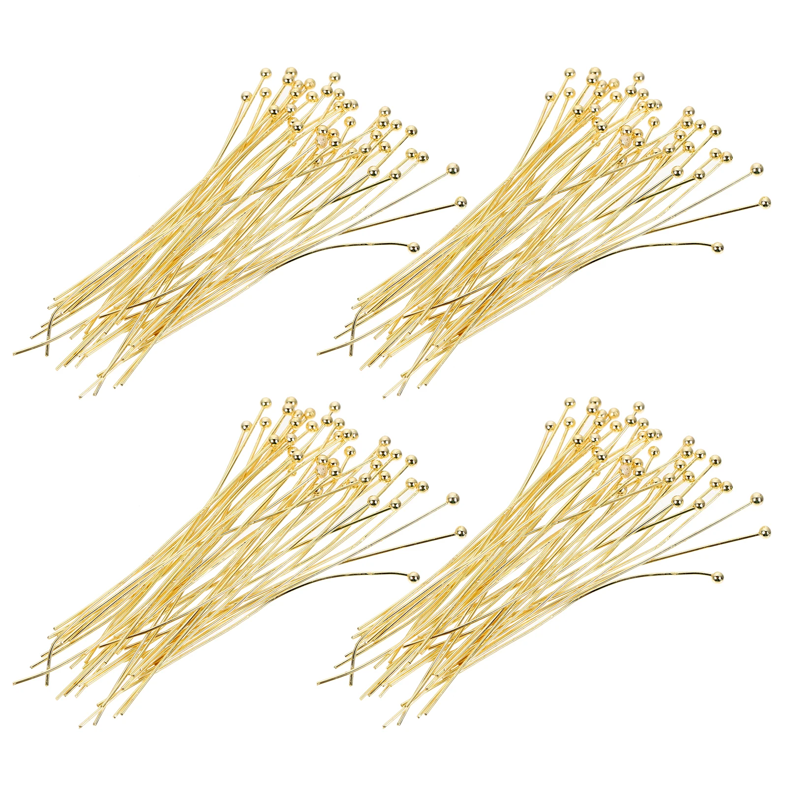 

100 Pcs Bead Head Pins Jewelry Findings DIY Threading Tools Hoop Beads Making Needles Metal Materials Stable Performance Long
