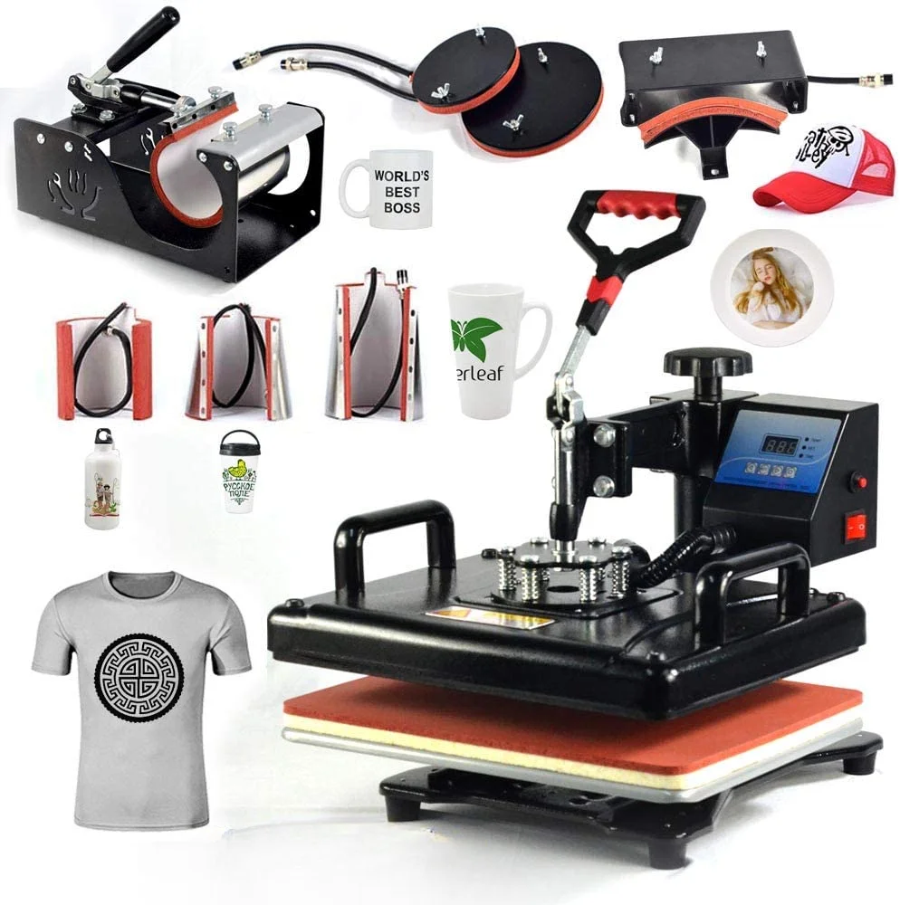 For Ruida Heat Press 8 In 1 Single LCD Display Combo Heat Press Machine 8 In 1 Sublimation Printing