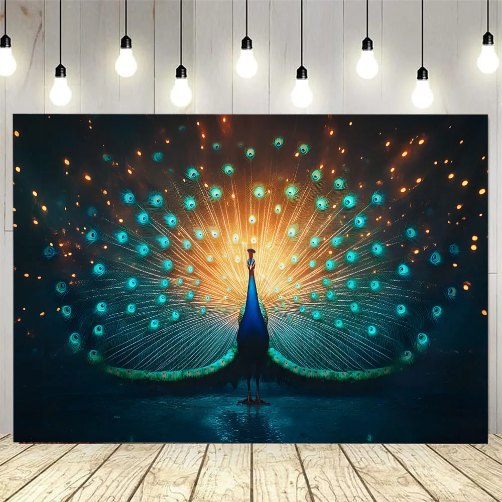

Peacock tapestry wall hanging, dreamy hippie retro home decoration, living room background poster, dormitory fabric mural