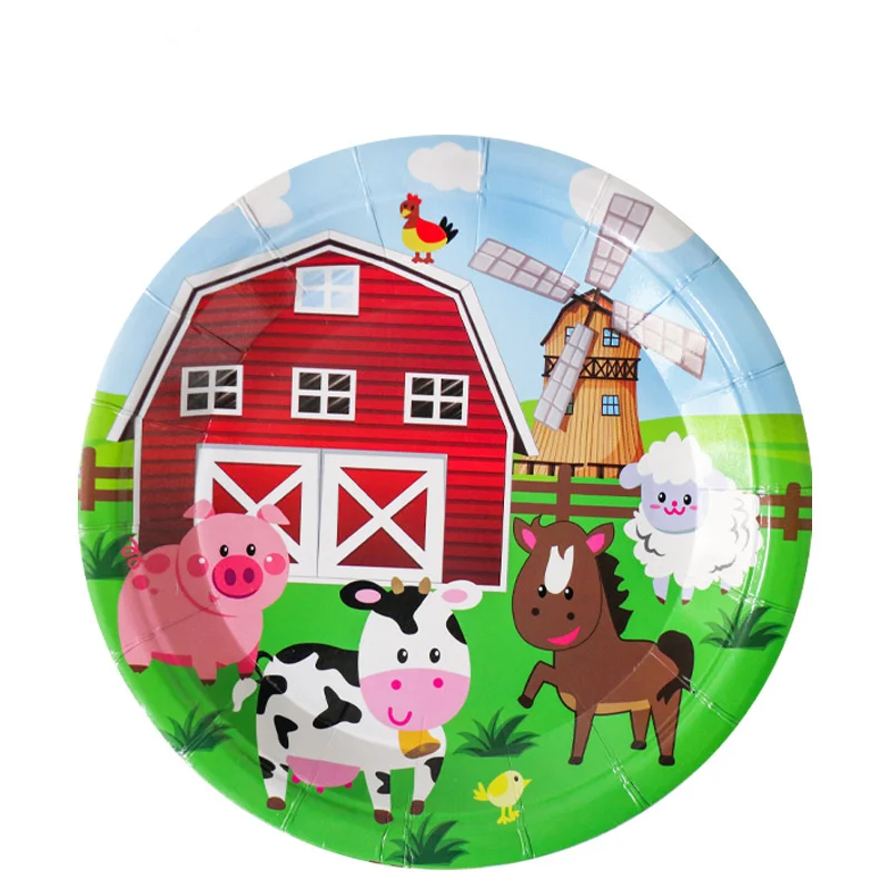 Farm Animals Party Tablecloth Farmhouse Disposable Table Cover Pig Cow Sheep Barnyard Animal Theme Birthday Party Decor