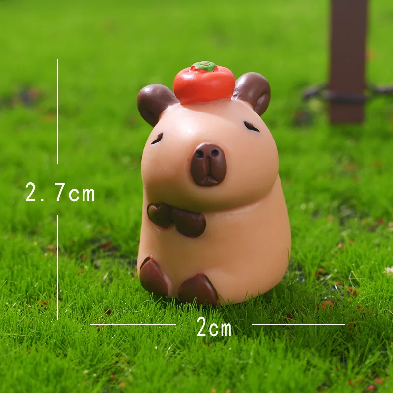 Figurines Capybara pour enfants, mini figurines, simulation d'animaux, beurre, cadeau d'anniversaire et de Noël, 7 pièces par ensemble