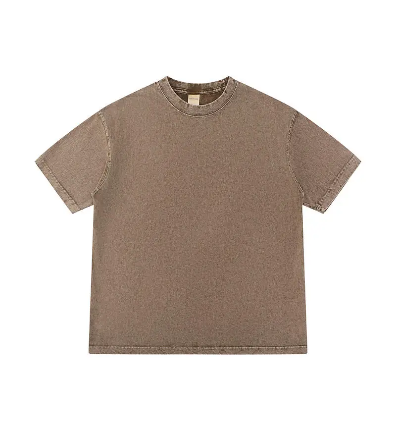 

2025 Men's Vintage Washed 100% Cotton T-Shirt 280GSM Heavyweight Summer Oversized Streetwear Casual Retro Distressed Top Unisex