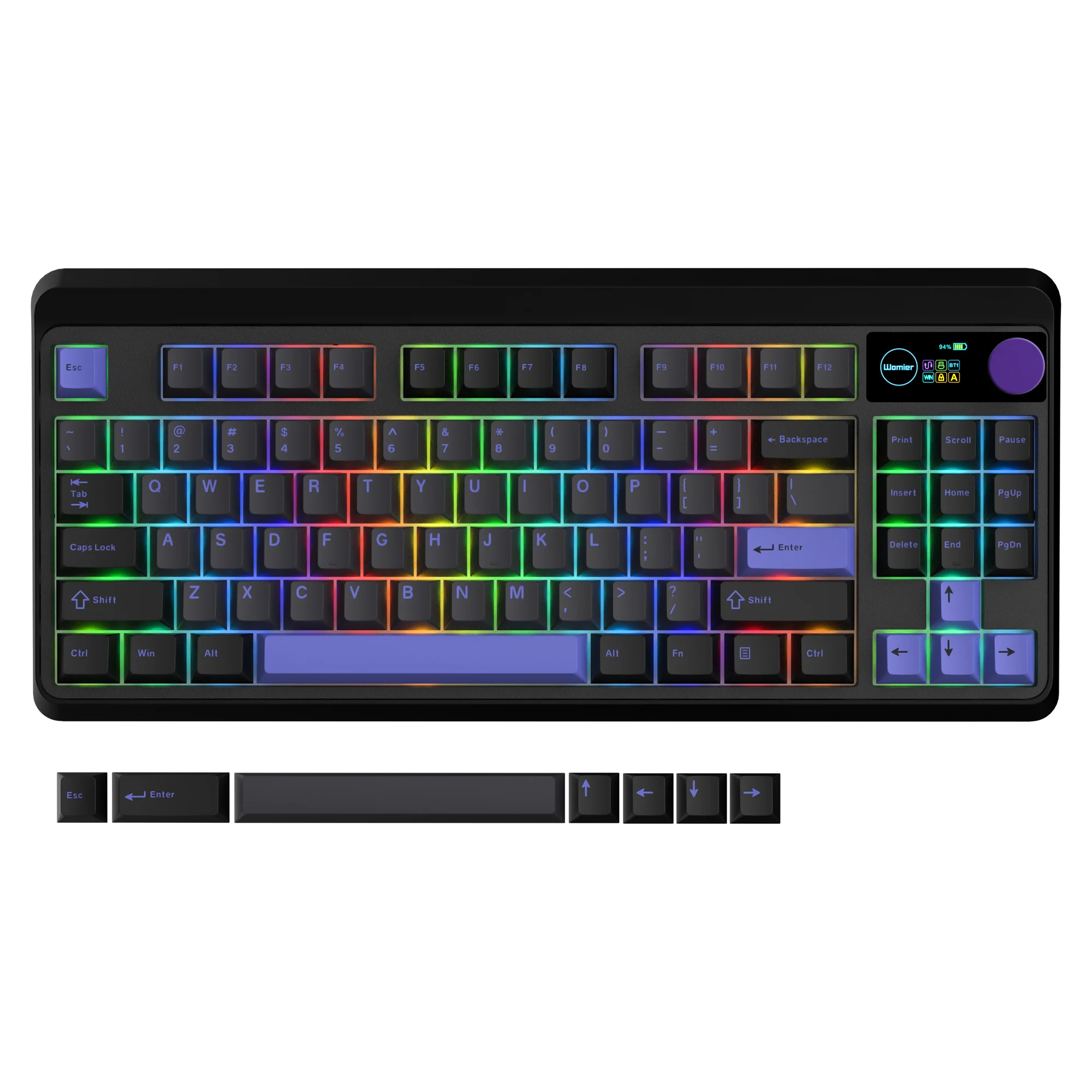 womier M87 Pro Hot Swap TKL RGB Mechanical Keyboard 3-Modes Gasket Retro Keyboard OLED Display Knob Gamer Keyboard for Win Mac