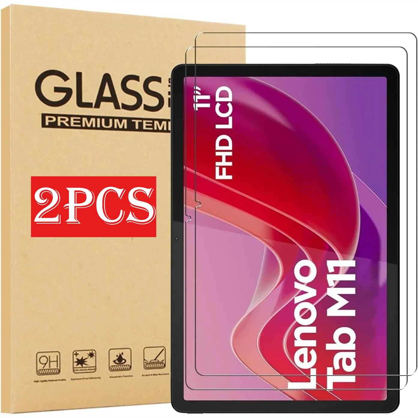 

2 шт. Защитное стекло из закаленного стекла 9H HD для Lenovo Tab M11 11 дюймов TB330FU, новая защитная пленка для экрана Xiaomi Pad 11 2024 2025 от царапин