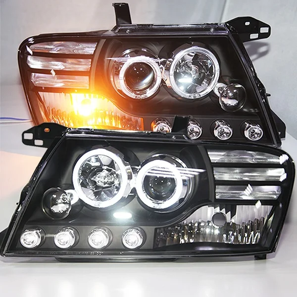 

2003-2008 лет Pajero Montero V73 V75 V76 V77 V78 Светодиодный головной фонарь «ангельские глазки» с биксеноновой линзой проектора LF