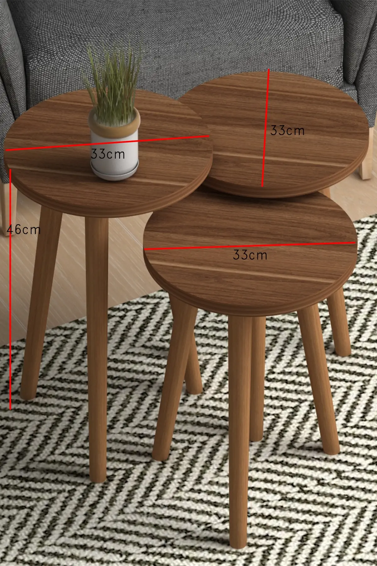 Zigon coffee table medium coffee table tea table coffee table Walnut color