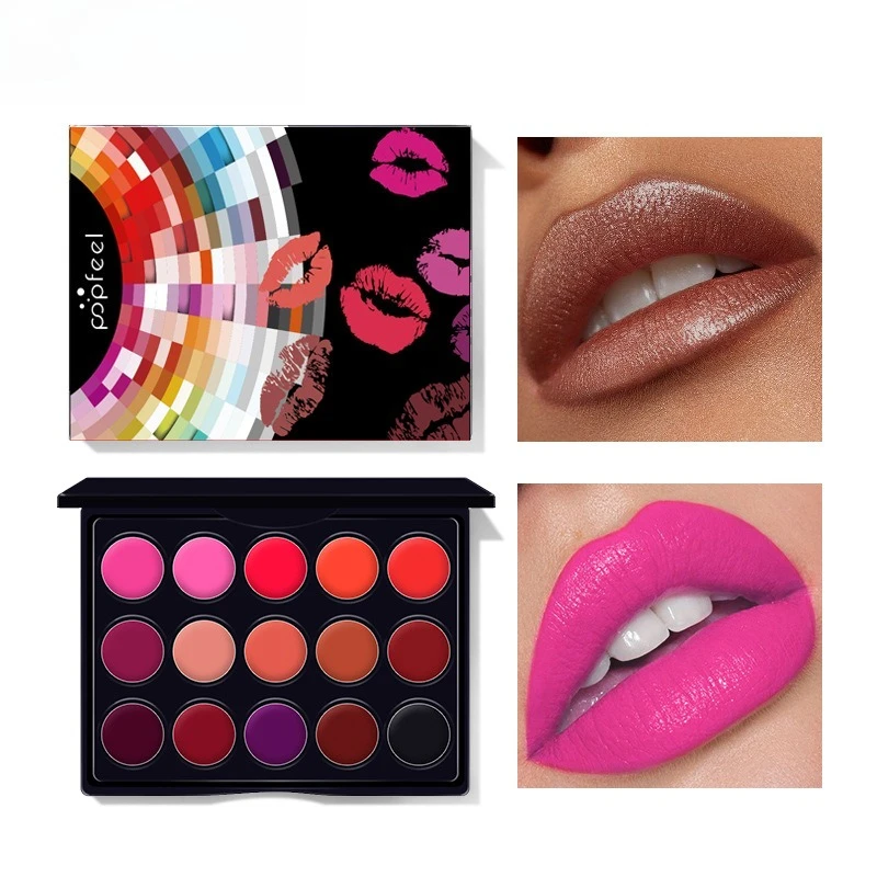 

15 Colors Lipstick Palette Set Mini Lip Gloss Makeup Women Girls Highly Pigmented Long-Lasting Lipgloss Matte Lipstick Cosmetics