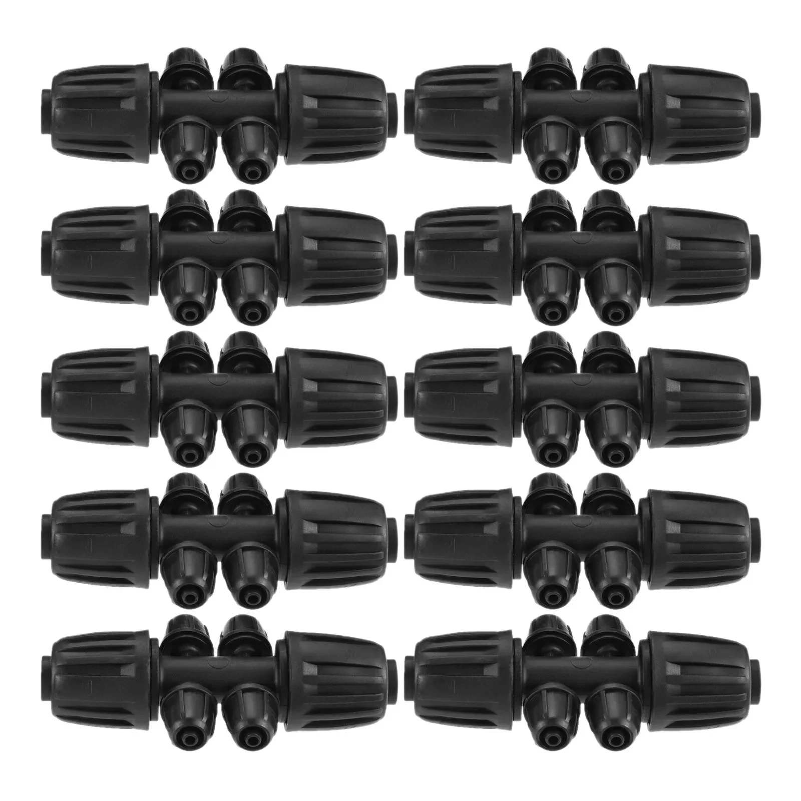 10Pcs 1/2Inch to 1/4Inch Drip Irrigation Kits for 16 mm Irrigation Pipe Garden Hose Connector Barbecue Tea Connection Tea 6-way