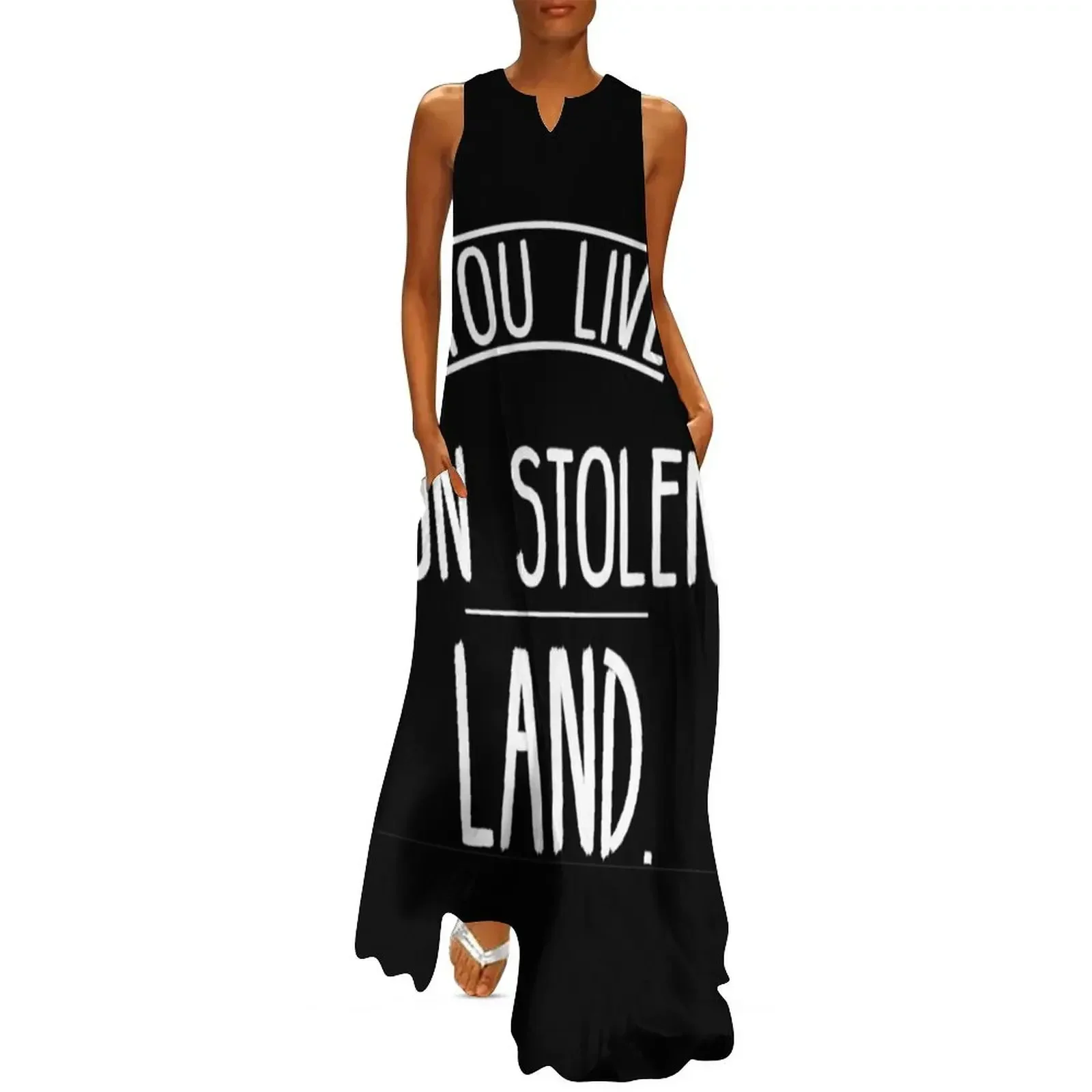 

You live on stolen land Long Dress Bridesmaid dress woman woman dress dresses for special events vintage