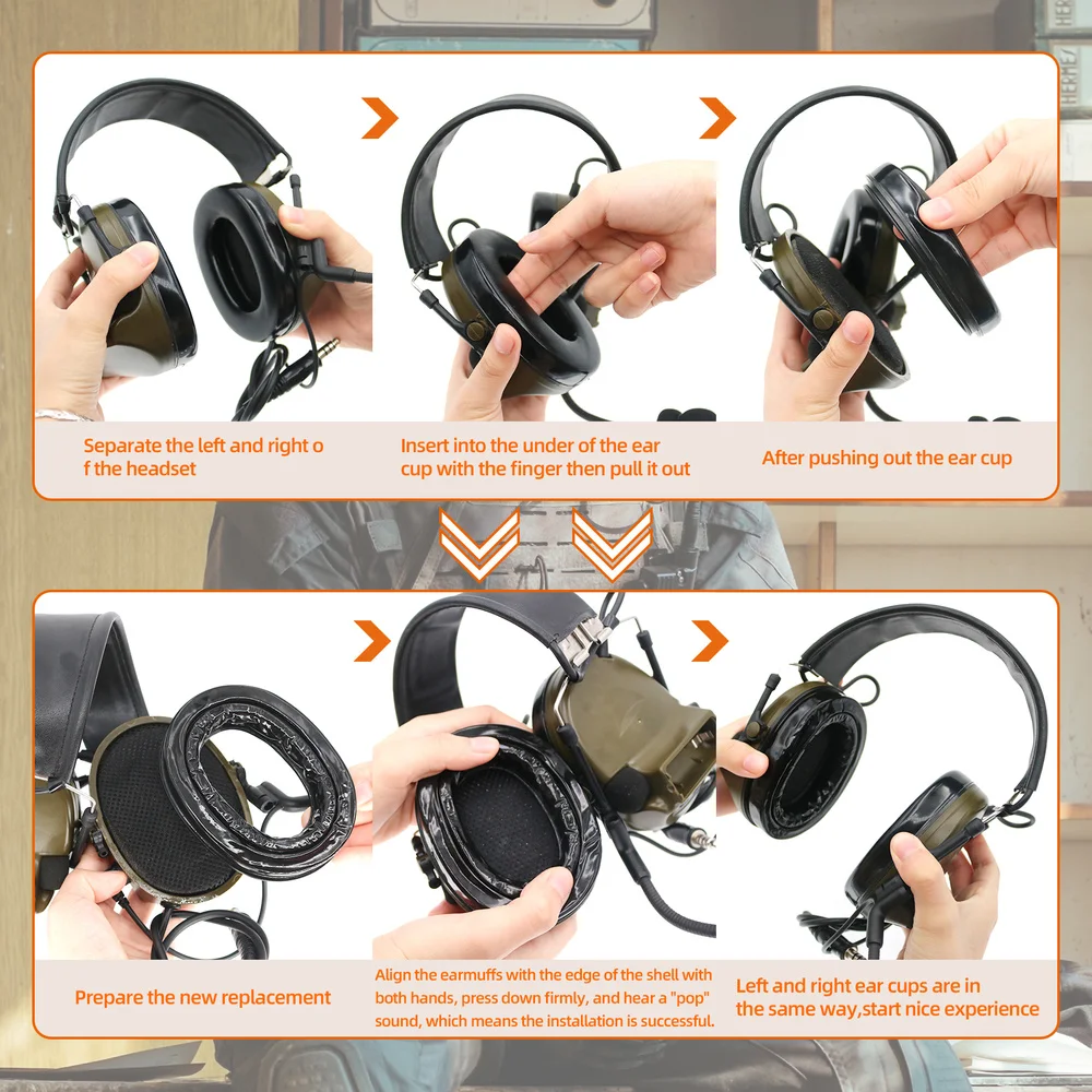 gel ear pad For Pelto Comta I II III serie Headphone ear protection Tactical Sports shooting headset Silicone earmuffs