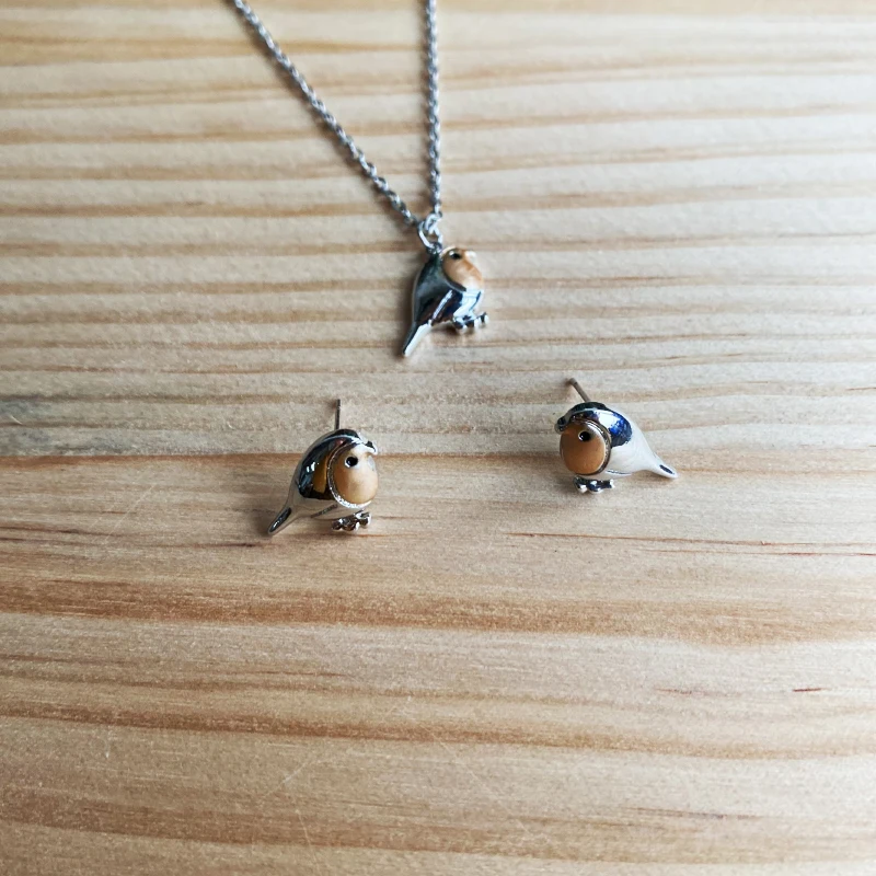 مجموعة مجوهرات قلادة وأقراط على شكل طيور من DaintyDropshipping - إكسسوارات متطابقة لموضوع الطيور للنساء #5