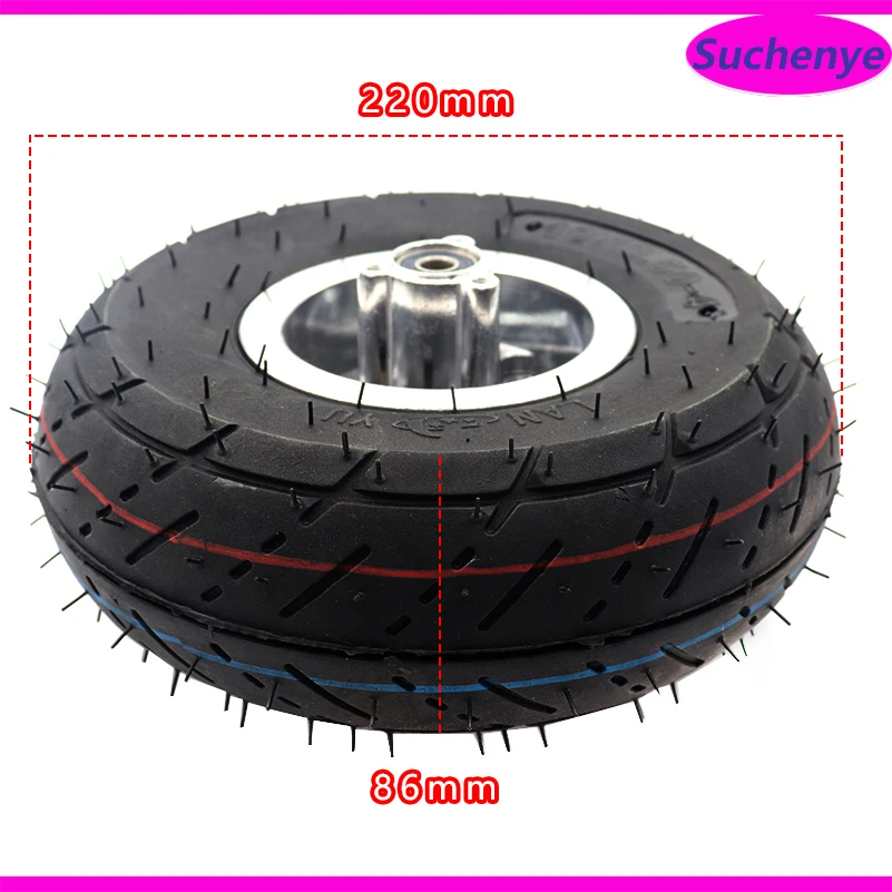 10x3.50-4 Inner and Outer Tyre With 4 inch Hub Brake Disc Sprocket  Pump for Mini Moto Razor E300S Seated Electric Scooter