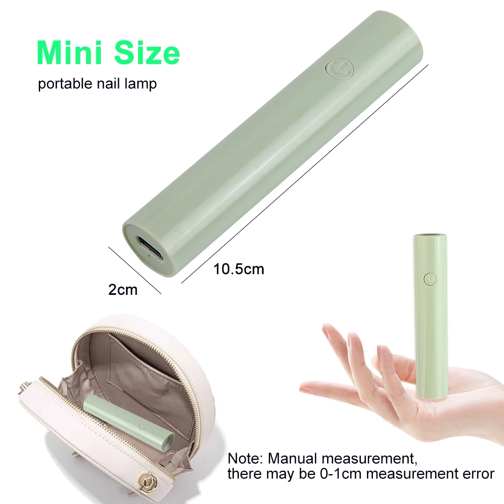 Mini draagbare nagellamp, gel-nagellak-uithardingslamp, draagbare USB-nageldroger voor thuis en op reis, manicure-tool