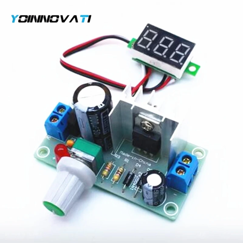 1pcs LM317 AC-DC DC-DC 6V-32V to 1.5-32V Adjustable Voltage Regulators Module + Voltmeter Rectifier Filter