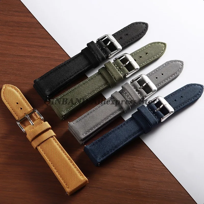 20/22 مللي متر قسط Sailcloth حزام (استيك) ساعة الوجهين حزام النايلون ل Seiko ل أوميغا الإفراج السريع الجيش النايلون سوار الرياضة معصمه